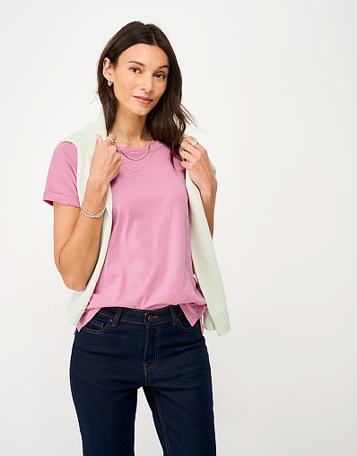 Perfect Crew Slub T-Shirt in Pink