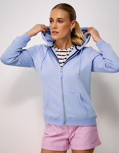 Zip Through Hoodie in Blue