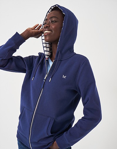 Zip Through Hoodie - Navy