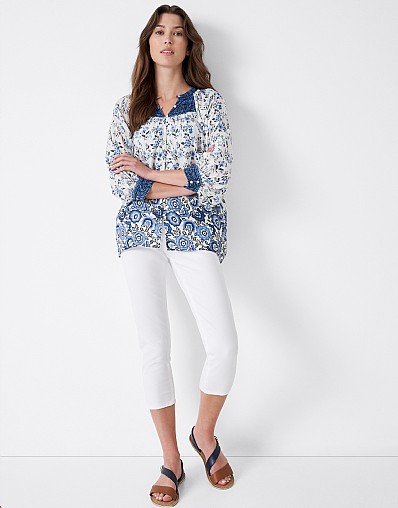 Crew Clothing Womens Ines Blouse Blue Stripe