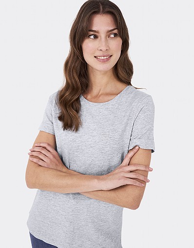Grey Perfect Crew Neck Cotton Slub T-Shirt