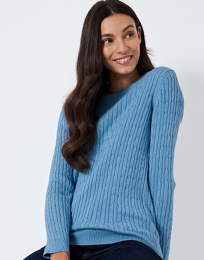 Women's Heritage Cable Knit Jumper from Crew Clothing Company