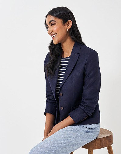 Shorter Length Linen Blend Blazer