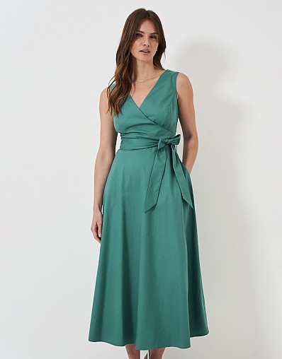 Jenny Lyocell Blend Wrap Dress in Green