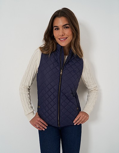 Diamond Quilted Gilet in Navy
