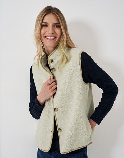 Borg Gilet in Oatmeal