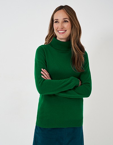 Extra Fine Merino Cashmere Libby Roll Neck Jumper