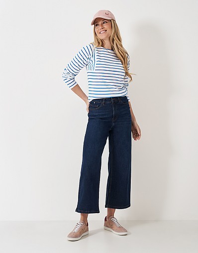 Inserted Sleeve Breton in Blue White Stripe