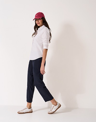 Straight Leg Twill Trouser in Navy