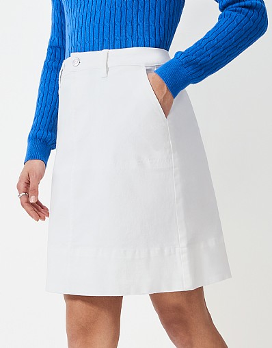 Analee Denim Skirt in White