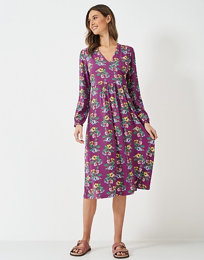 Elsie Wrap Dress in Pink Floral Print