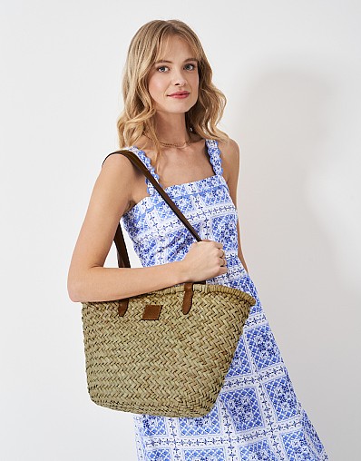 Straw Tote Bag in Neutral