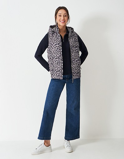 Lightweight Padded Gilet in Animal Print