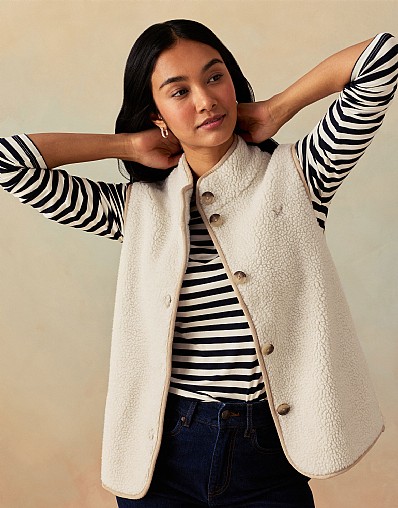 Borg Gilet in Oatmeal