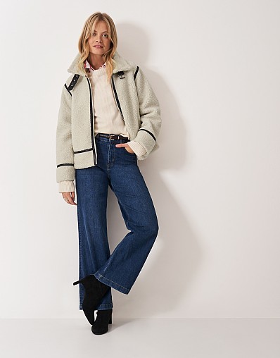 Borg Aviator Jacket in Oatmeal