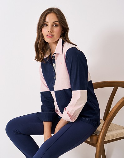 Deck Shirt in Pink and Navy