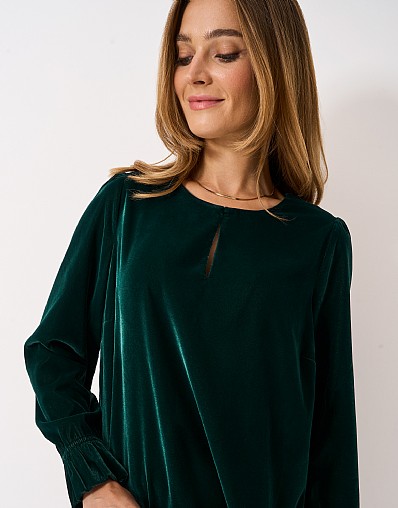 Annalee Velvet Blouse in Green