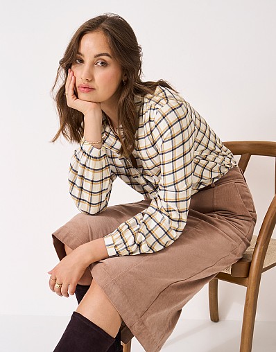 Tabitha Flannel Blouse in Check