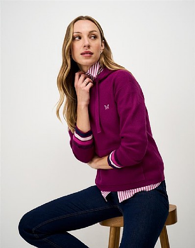 Kiefer Stripe Hoodie in Mulberry Pink