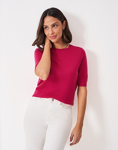 Merino Short Sleeve Tee in Pink