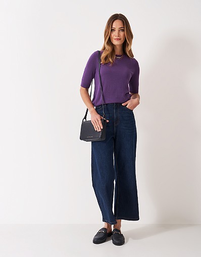 Merino Short Sleeve Tee in Purple