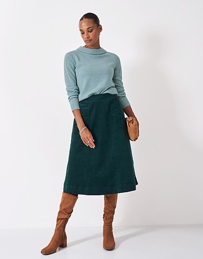 Merino Cashmere Collared Jumper in Soft Blue