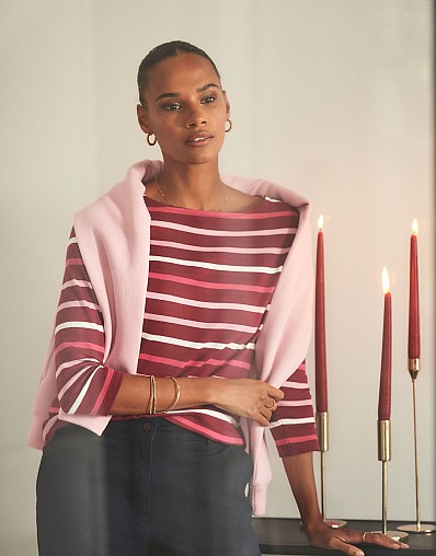 Ultimate Breton Top in Red, Pink & White Stripes