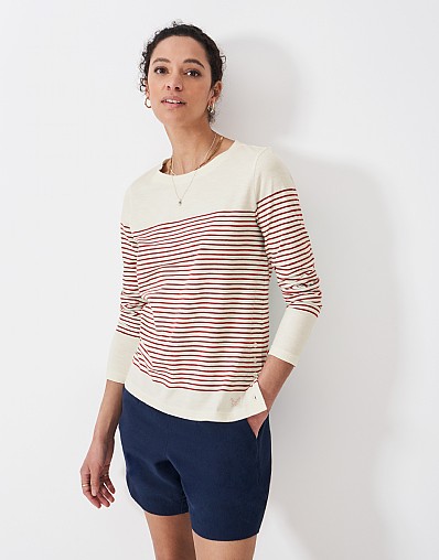 Stripe Cassandra Top in Red & White