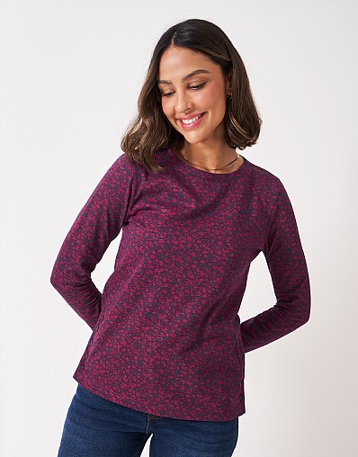 Cassandra Top in Navy and Burgundy