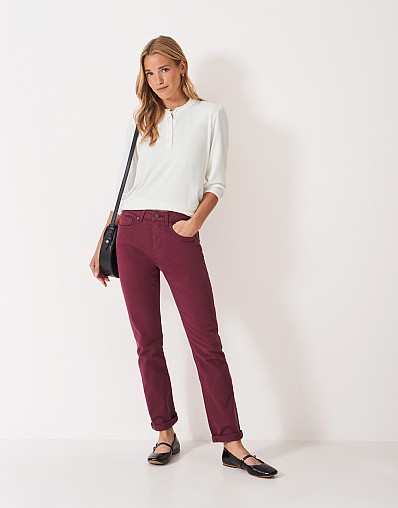 Frill Jersey Blouse in Indigo White