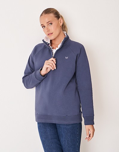 Half Zip Sweatshirt in Indigo Blue