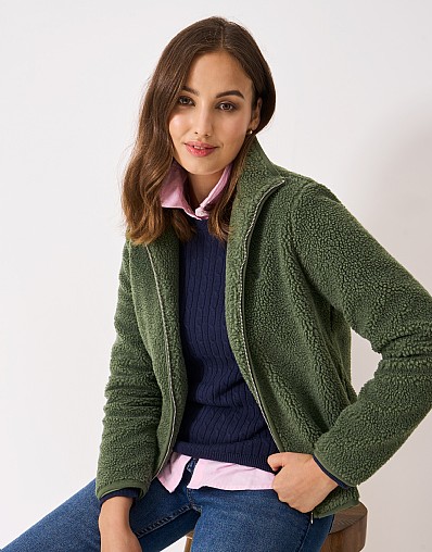 Borg Zip Through Fleece in Green
