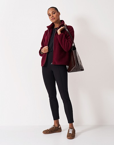 Borg Zip Through Fleece in Dark Red