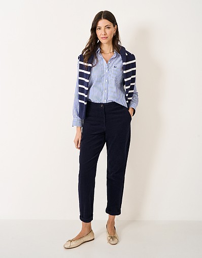 Tapered Cord Trouser in Navy