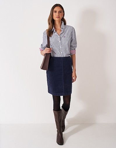 Demi Cord Mini Skirt in Navy