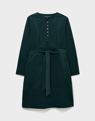 Women's Hattie Midi Cord Dress in Forest Green from Crew Clothing