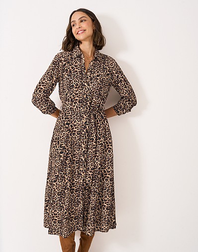 Sienna Shirt Dress In Leopard