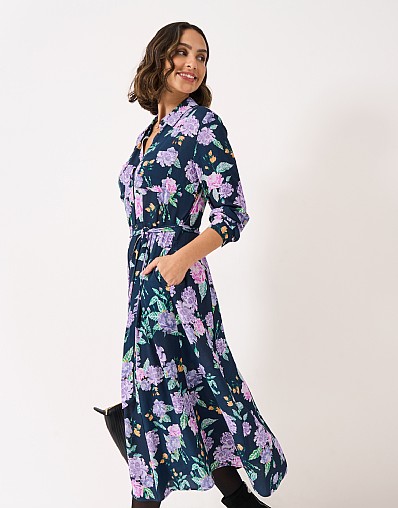 Sienna Shirt Dress in Navy Floral