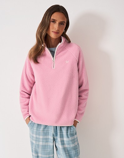 Half Zip Fleece in Pink