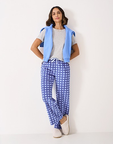 Supersoft Gingham Lounge Bottoms in Blue