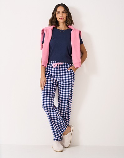 Supersoft Lounge Bottoms in Navy Pink Check