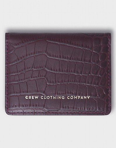 Leather Card Holder in Burgundy
