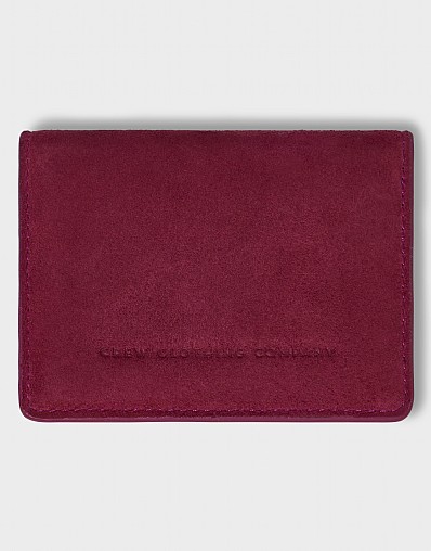 Suede Card Holder in Cherry Red