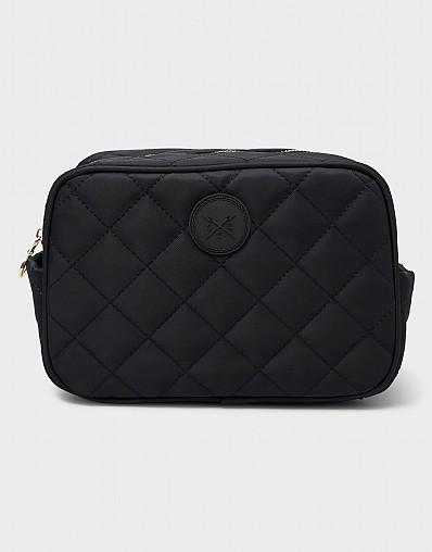 Quilted Nylon Washbag in Black