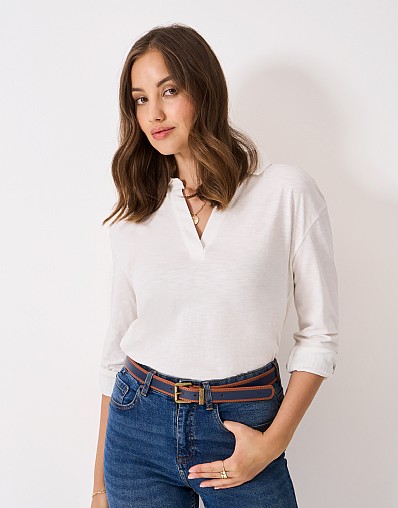 Contrast Binding Jeans Belt in Brown