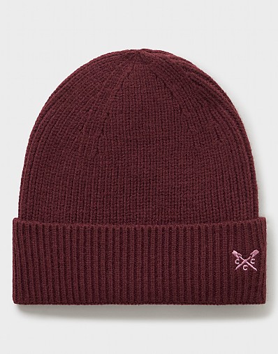 Knitted Beanie in Burgundy