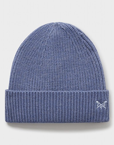 Knitted Beanie in Blue Marl