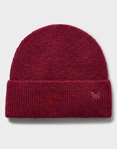Space Dyed Knitted Hat in Burgundy