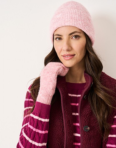 Space Dyed Knitted Hat in Rose Pink