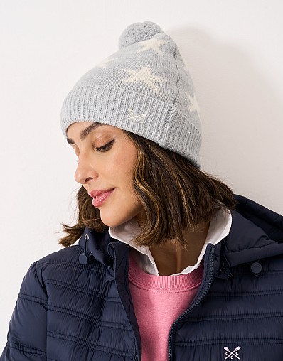 Glitterball Star Hat in Grey